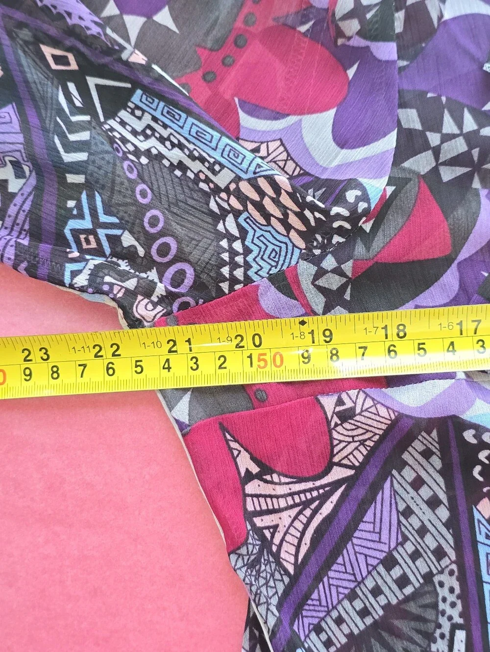 Jaipur Blue and Purple Boho Ruffled Chiffon Blouse NEW L